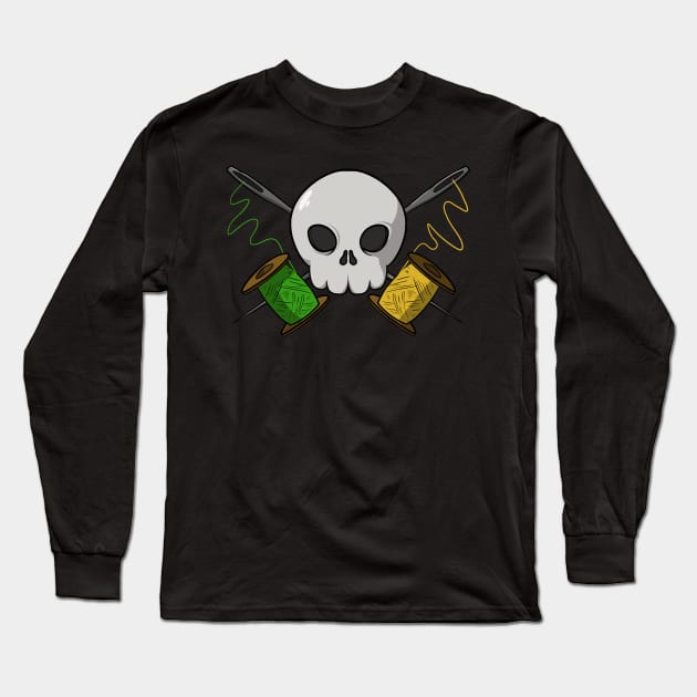 Tailors crew Jolly Roger pirate flag (no caption) Long Sleeve T-Shirt by RampArt